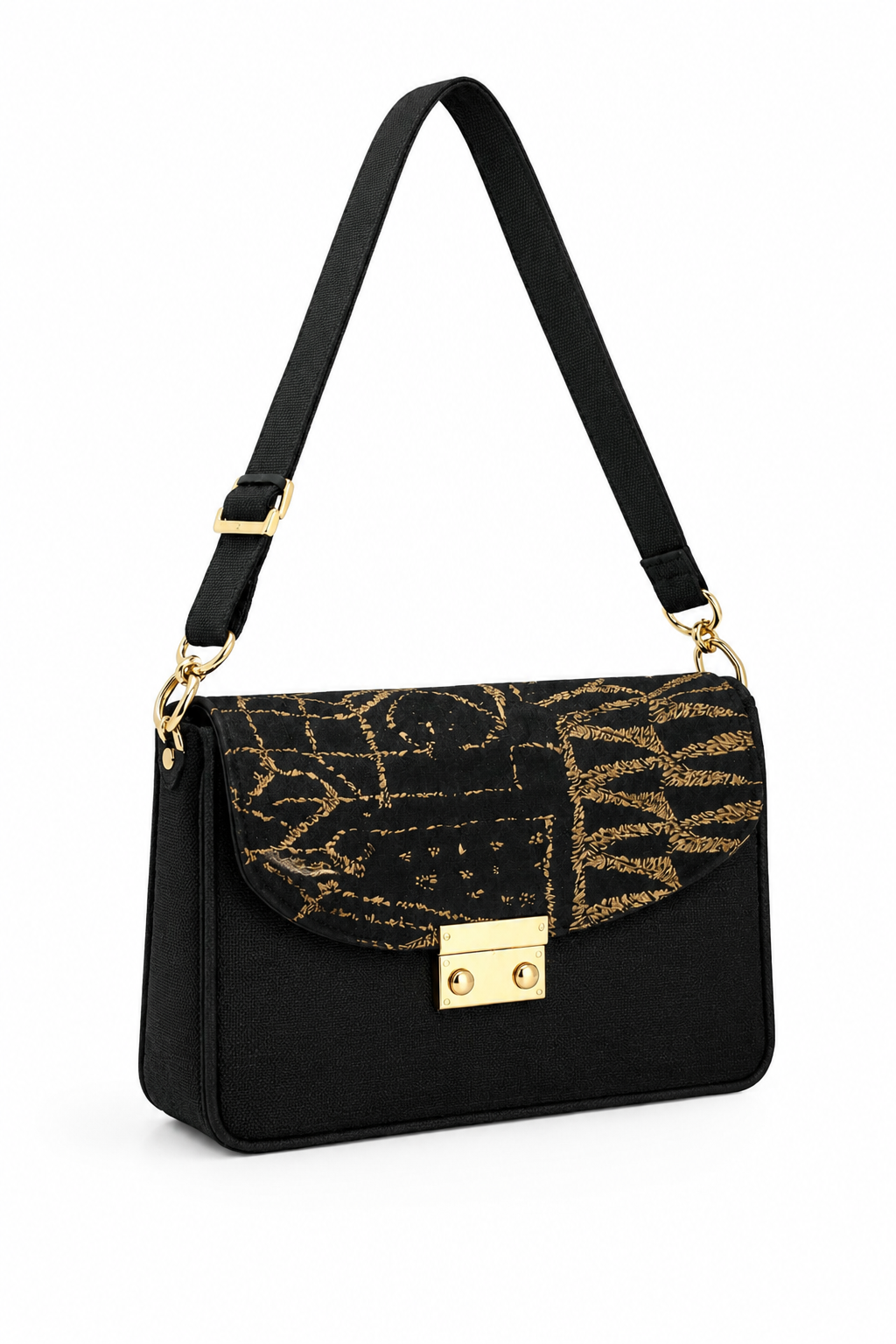 Sac Bogolan prestige noir et or