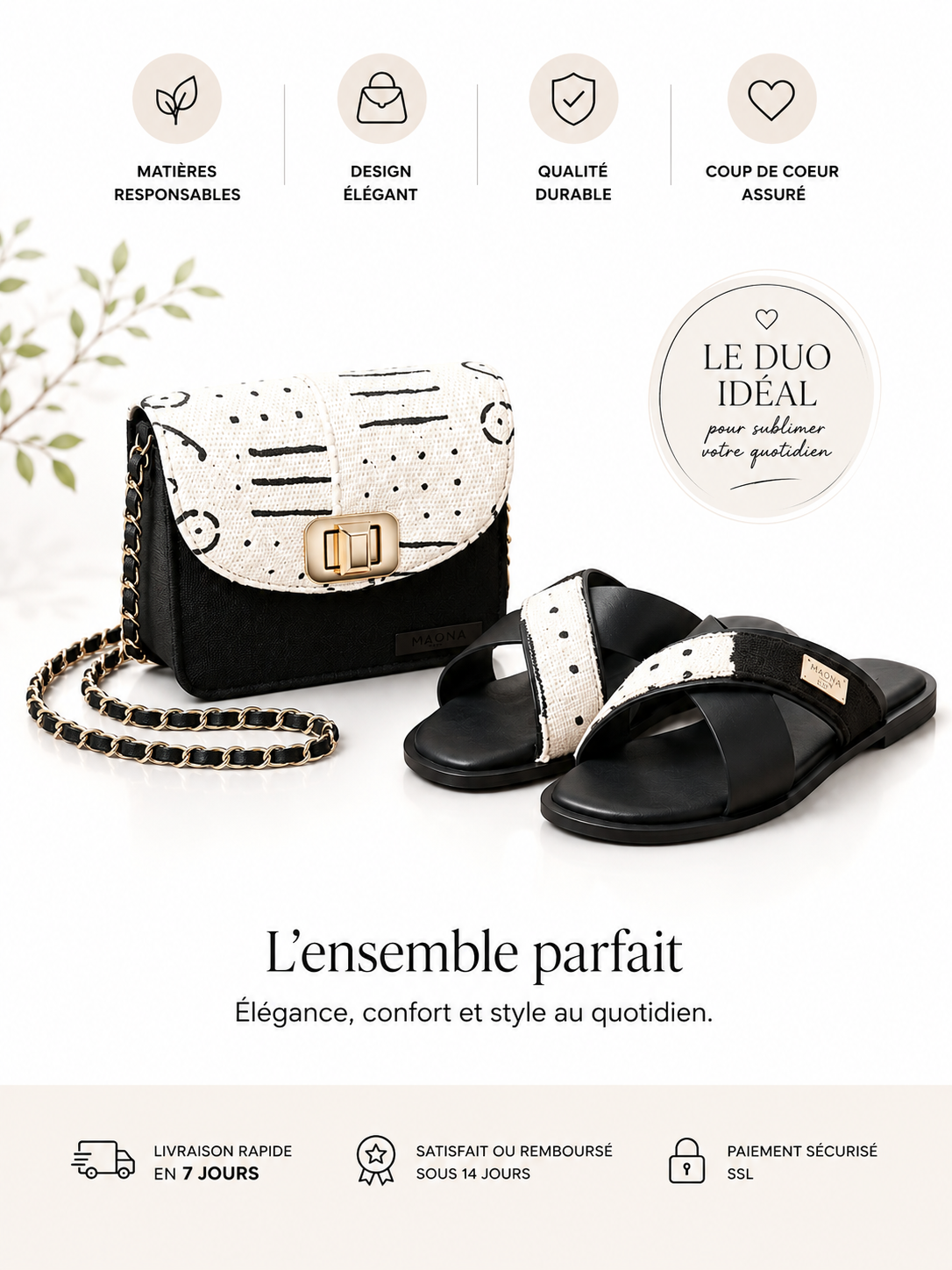 Sac ébène et ivoire